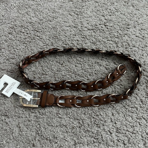 Michael Kors Womens Size M Braided Leather Belt